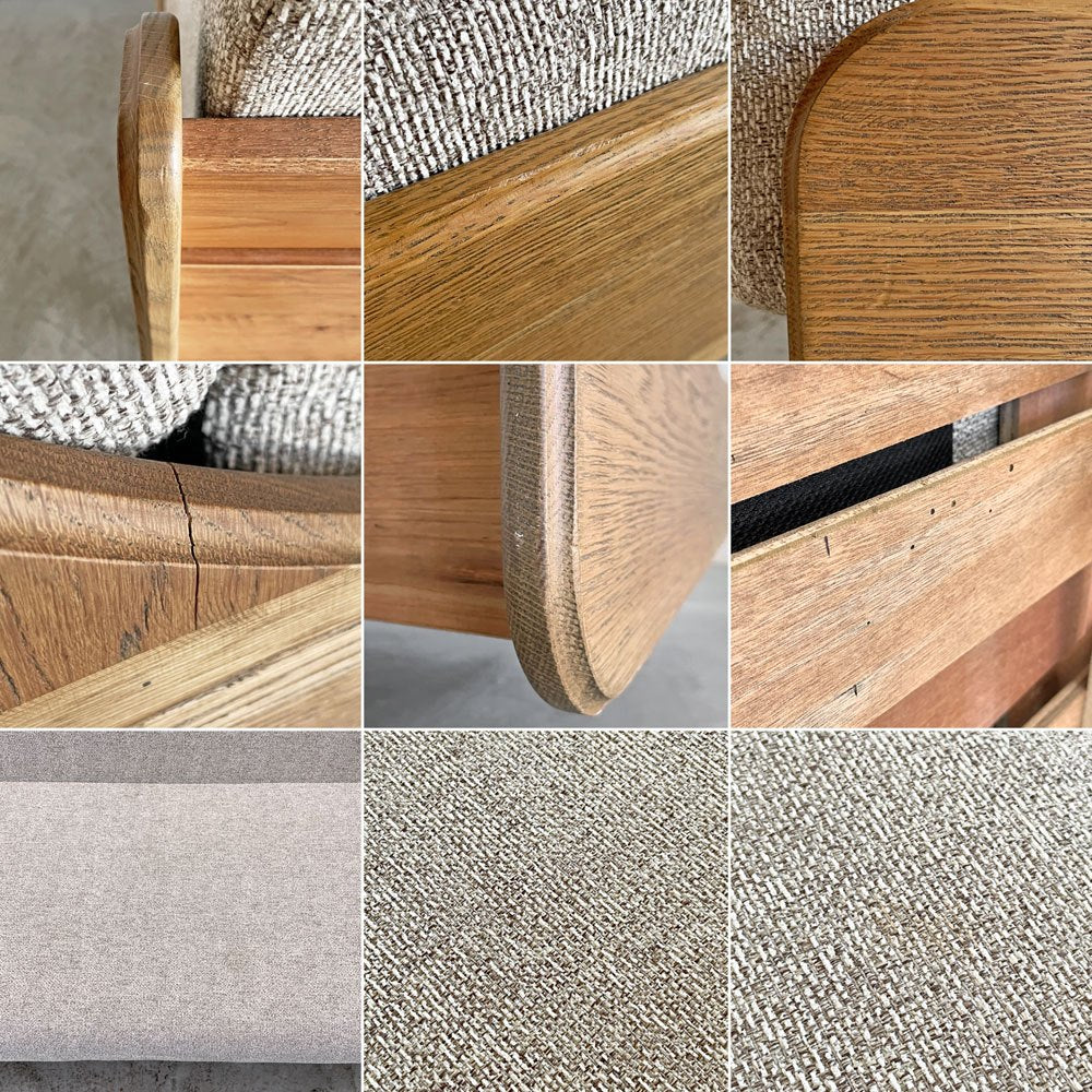 ジャーナルスタンダード  j.s.F ハビタ HABITAT SOFA BED ソファベッド デイベッド 3人掛けソファ W200cm オーク材 ファブリック ベージュ 定価￥231,000- 〓