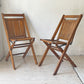 US ビンテージ スラットバック フォールディングチェア 折り畳み椅子 木味 カントリー アンティーク A ★