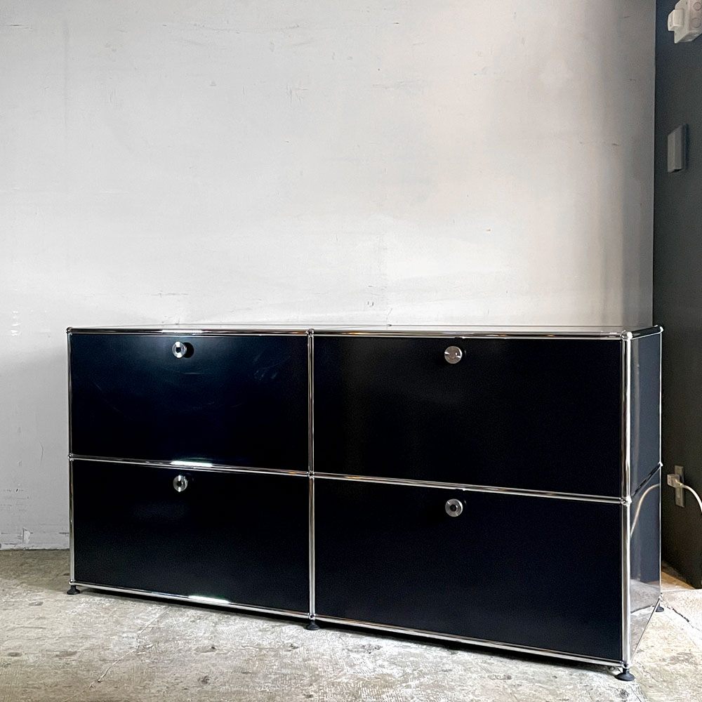 ユーエスエムハラー USMハラー USM Haller モジュラーファニチャー キャビネット シェルフ 2列2段 W152×H74cm ドロップダウンドア×4 ■