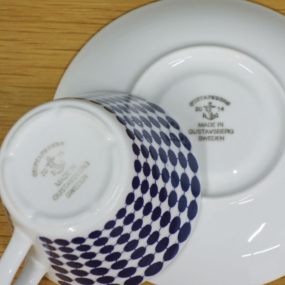 グスタフスベリ GUSTVSBERG アダム ADAM コーヒーカップ&ソーサー C&S スティグ・リンドベリ Stig Lindberg Φ8cm 北欧食器 復刻品 ◎