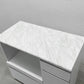 大川家具 大理石調 キッチンカウンター ホワイト W90cm 国産家具 〓