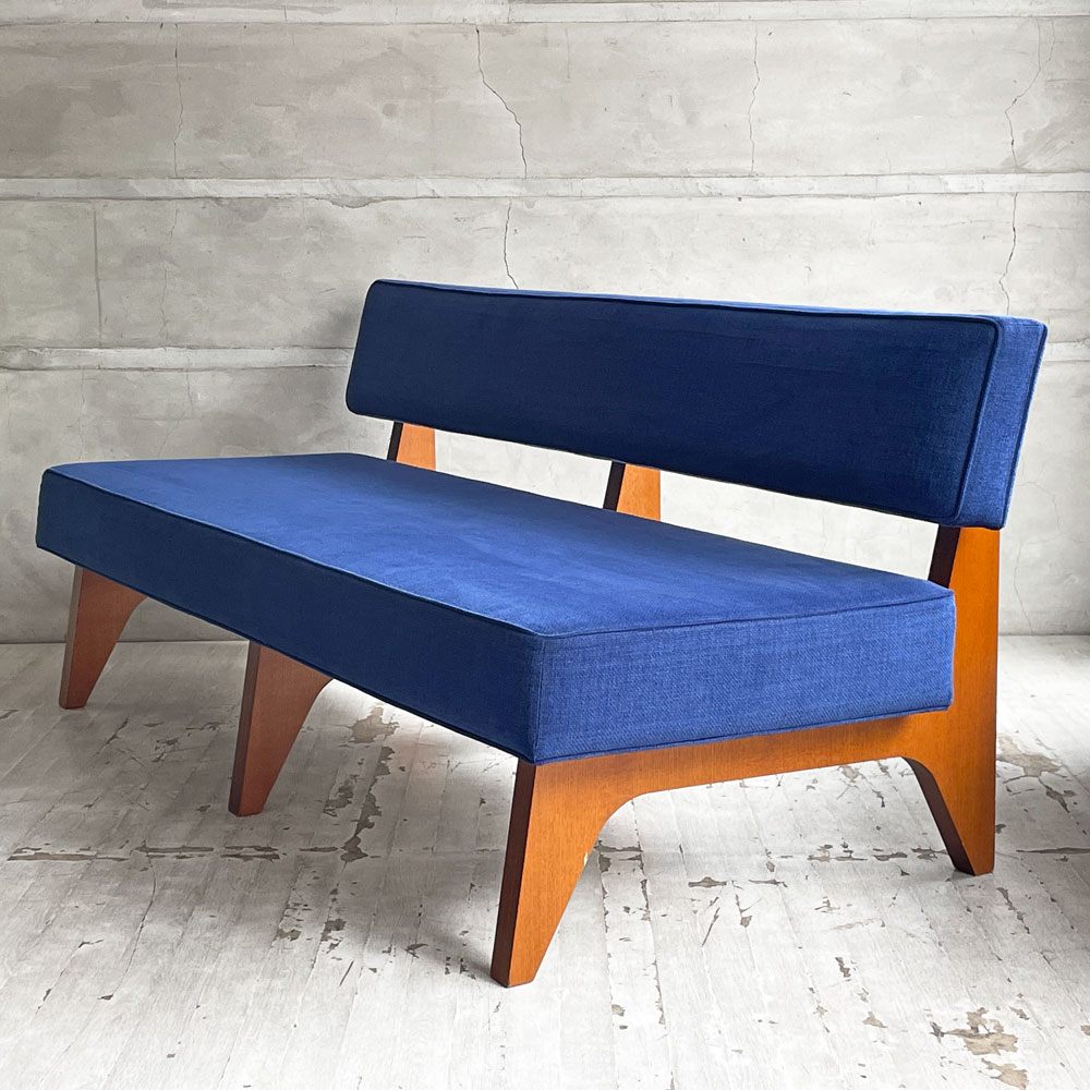 イデー IDEE ソリッドベンチ SOLID BENCH ソファ 2人掛けソファ 長椅子 W150cm ネイビーカラー アッシュ材フレーム アントンブラウン 参考価格￥199,900- ♪