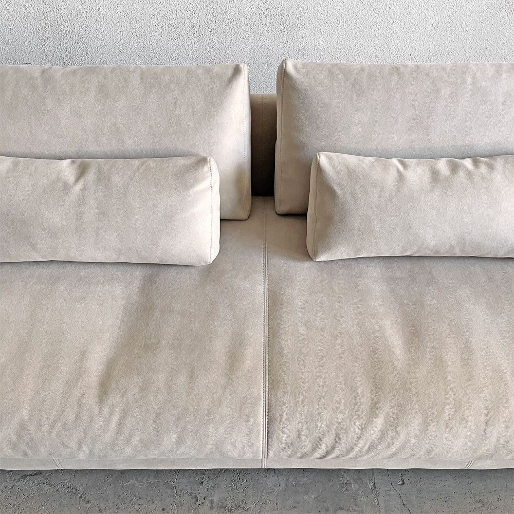 リラックスフォーム RELAXFORM グラシエーロ GLACIERO 3人掛けソファ W188cm プライムレザーテックス プラチナグレー 関家具 定価￥113,000- A 〓