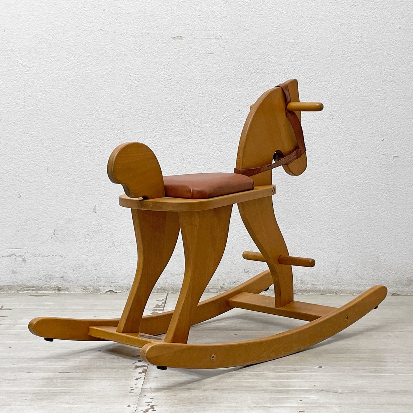 ムーラン・ロティ Moulin Roty ロッキングホース 木馬 クッション座面 面繋 乗用玩具 フランス ●