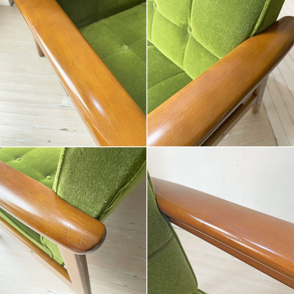カリモク60 karimoku60 Kチェア 2シーター 2人掛け ソファ モケットグリーン レトロモダン ジャパニーズミッドセンチュリー 定価￥100,760- ★