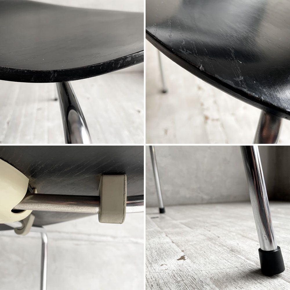 フリッツハンセン Fritz Hansen 3107 セブンチェア カラードアッシュ ブラック 80's ビンテージ vintage アルネ・ヤコブセン デンマーク  A ♪