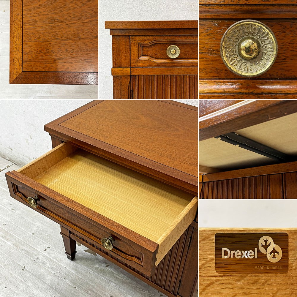 ドレクセルヘリテイジ DREXEL HERITAGE トライユン Triune ナイトテーブル サイドテーブル キャビネット 花台 飾り棚 マホガニー 米国 A ●
