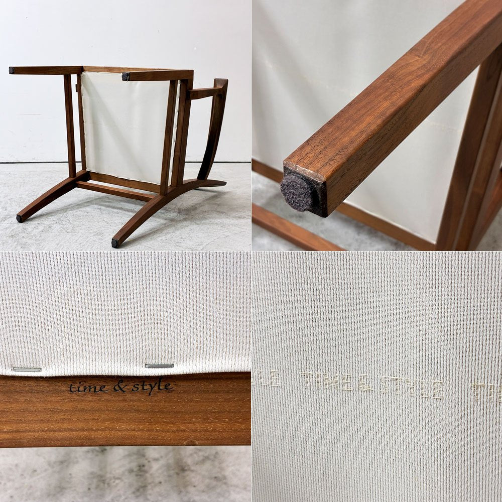 タイム&スタイル Time&Style チャーリー CHARLIE アームチェア ダイニングチェア ウォールナット無垢材 レザーシート 本革 モダンデザイン 廃番 B ●