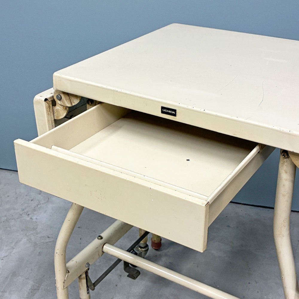 ビンテージ Vintage タイプライターデスク バタフライ式 ドロワー付き キャスター ワークデスク 作業台 インダストリアル 昭和レトロ ◎