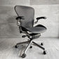 ハーマンミラー Herman Miller アーロンチェア タキシードメッシュ フル装備 Bサイズ ポスチャーフィット ポリッシュドアルミベース レザーアーム バナナクッション新品 ♪