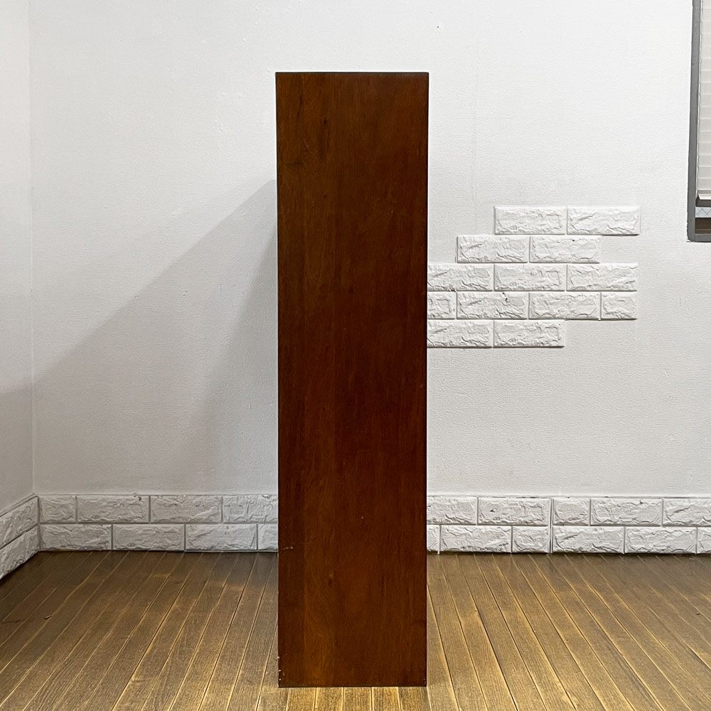 ハーバート E. ギブス HERBERT E. GIBBS FURNITURE チーク材キャビネット 飾り棚 本棚 ガラス欠品 UKビンテージ ◎