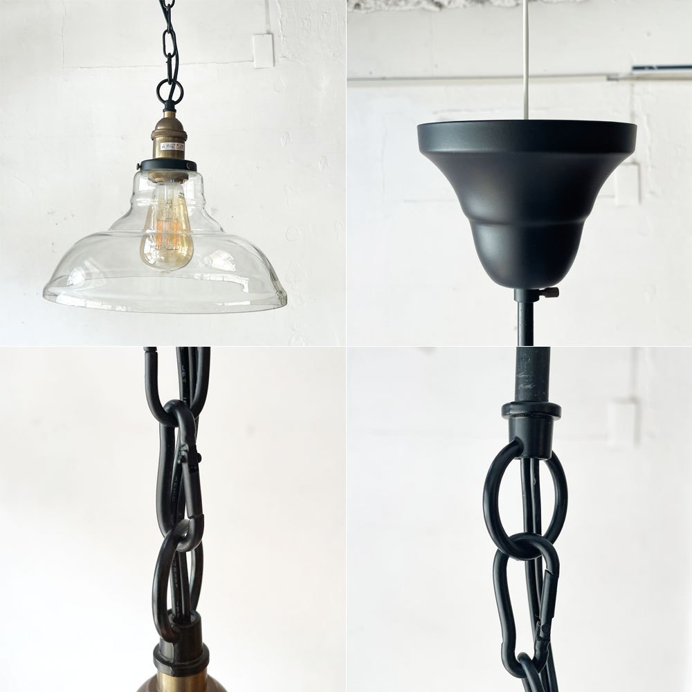 アクメファニチャー ACME Furniture ペンダントランプ PENDANT LAMP ACDL-519 ガラスシェード×真鍮 インダストリアル モダン 美品 ★