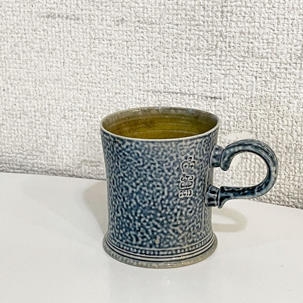 スティーブ・ハリソン Steve Harrison マグカップ ブルー系 ソルトグレーズ ARTS&SCIENCE取扱 2013年 希少 現代作家 ◎