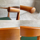 ウッドユウライクカンパニー WOOD YOU LIKE COMPANY アイチェア クッション AI CHAIR ハーフアームチェア チェリー無垢材 ファブリック グリーン 座面張替済 A ♪
