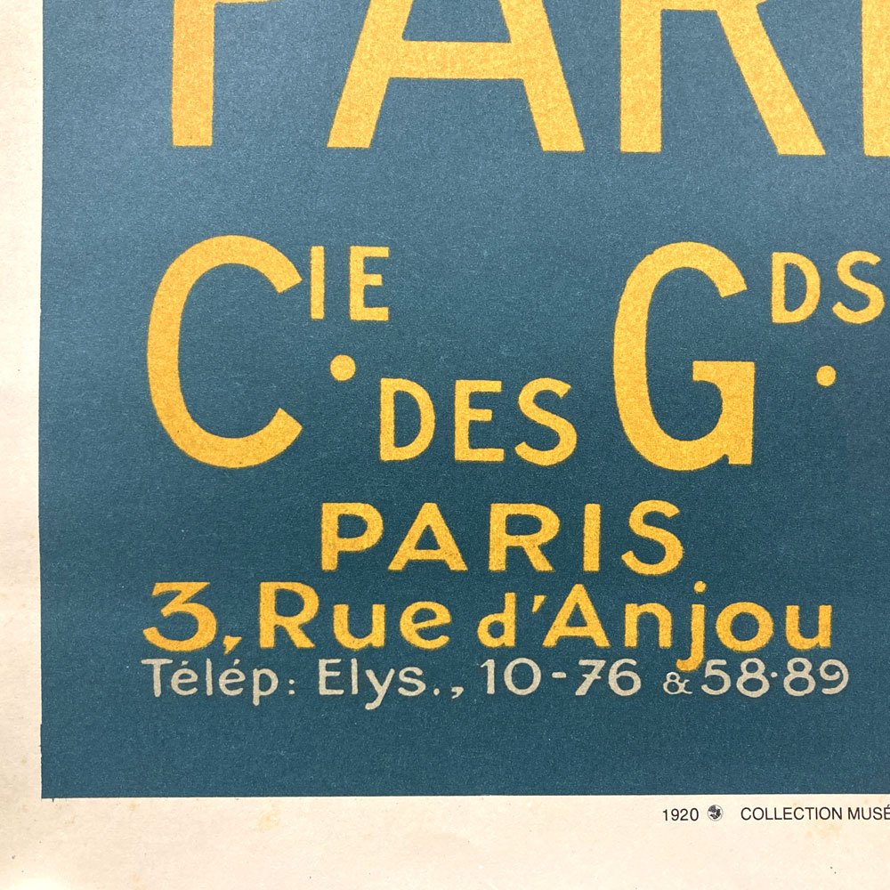 パリ＝ロンドン航空サービス Compagnie Franco-Roumaine de Navigation Aerienne 公式リトグラフ 1987年 再版品 62×100cm 〓
