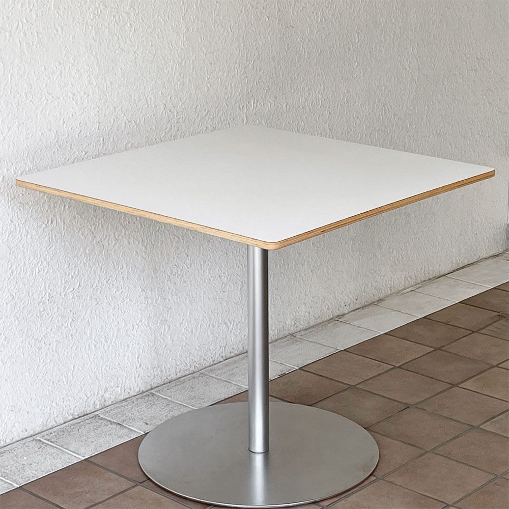 ラパルマ Lapalma ロンド RONDO スクエア カフェテーブル ロマーノ・マルカート ダイニングテーブル ホワイト W80cm 廃番 ◇