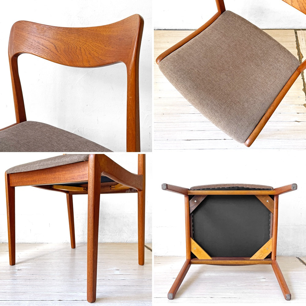 デンマークビンテージ Danish Vintage チーク材 ダイニングチェア デンマーク ファブリック 北欧家具 B ★