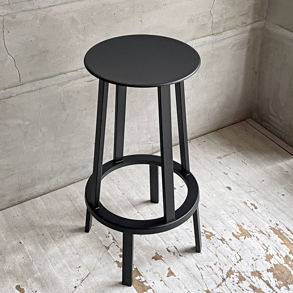 ヘイ HAY リボルバー バースツール ロー REVOLVER BAR STOOL LOW H76cm ブラック 回転式座面 レオン・ランズメイヤー デンマーク 定価¥51,700- B ♪