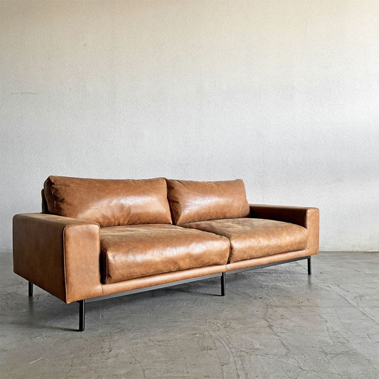 クラッシュゲート CRASH GATE コンフォーム COMFORM プルート PLUTO SOFA 3人掛けソファ W198cm スーパーレザーテックス オーカーブラウン 定価￥154,000- 〓