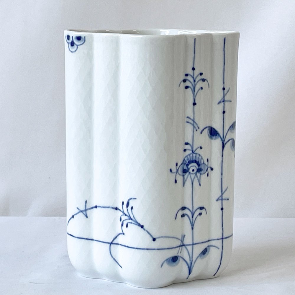 ロイヤルコペンハーゲン ROYAL COPENHAGEN ブルーパルメッテ Blue Palmette フラワーベース H15cm 北欧雑貨 未使用品 ◇