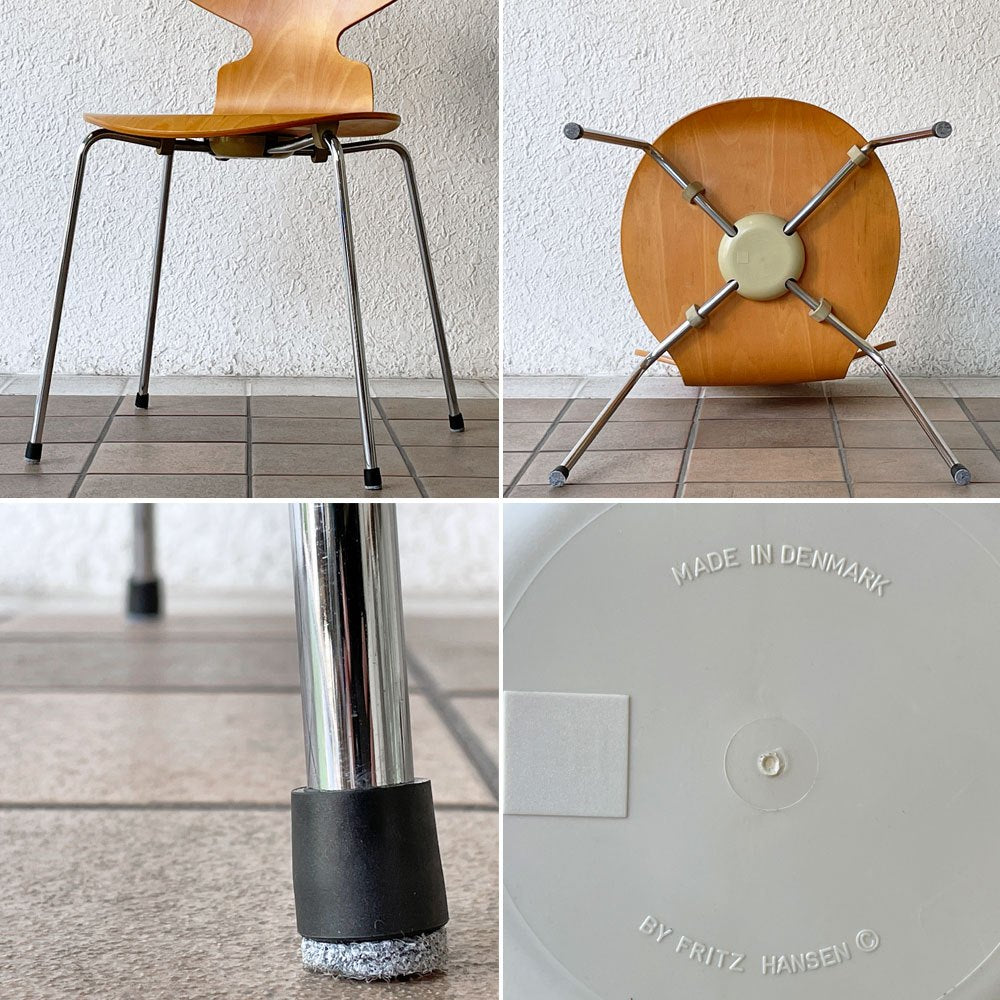 フリッツハンセン Fritz Hansen 3101 アリンコチェア アントチェア 4本脚 ナチュラルビーチ ラッカー仕上げ フェルトグライズ アルネ・ヤコブセン A ◇