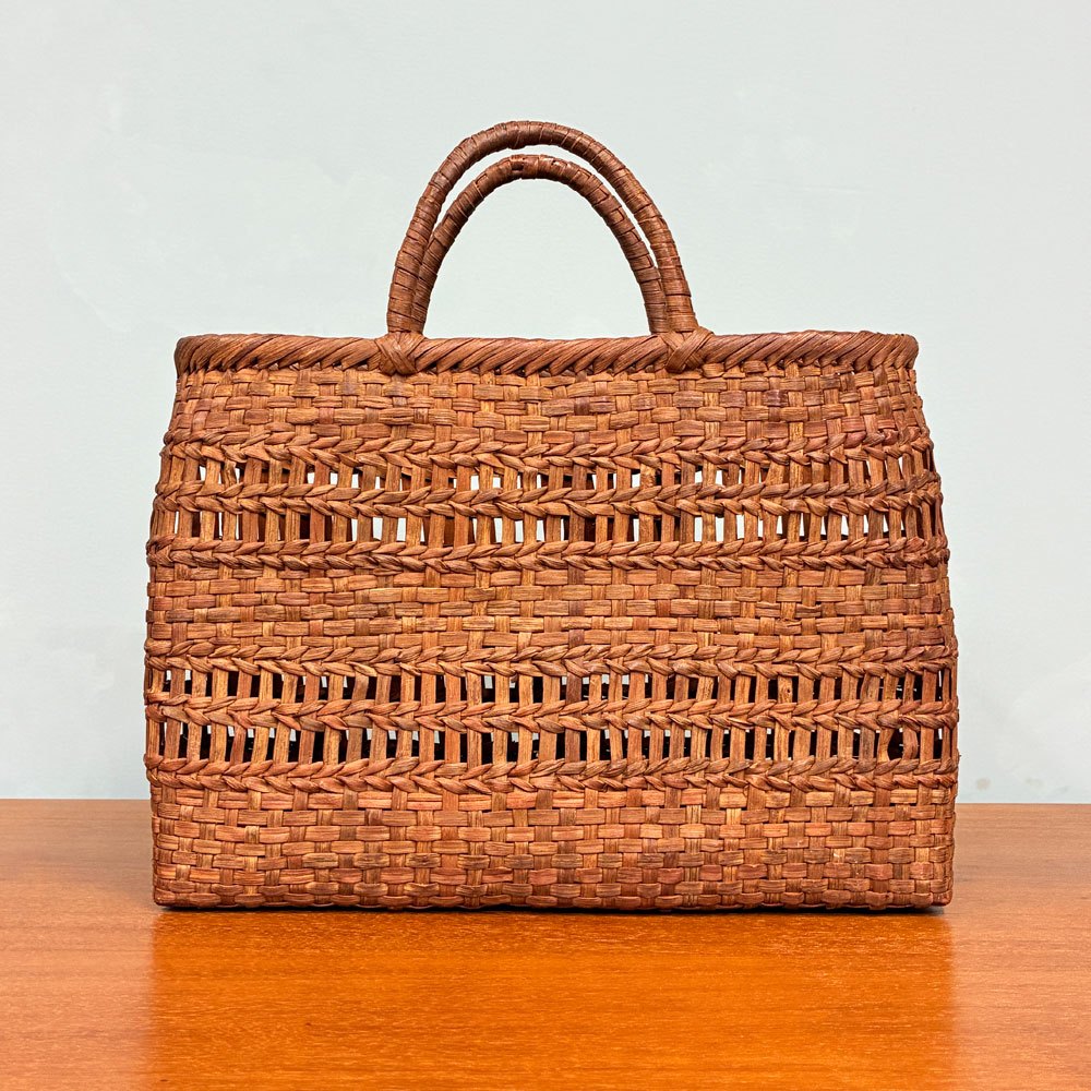 かごや 山葡萄 かごバック トートバック 鞄 バスケット 天然素材 40×42cm ◎