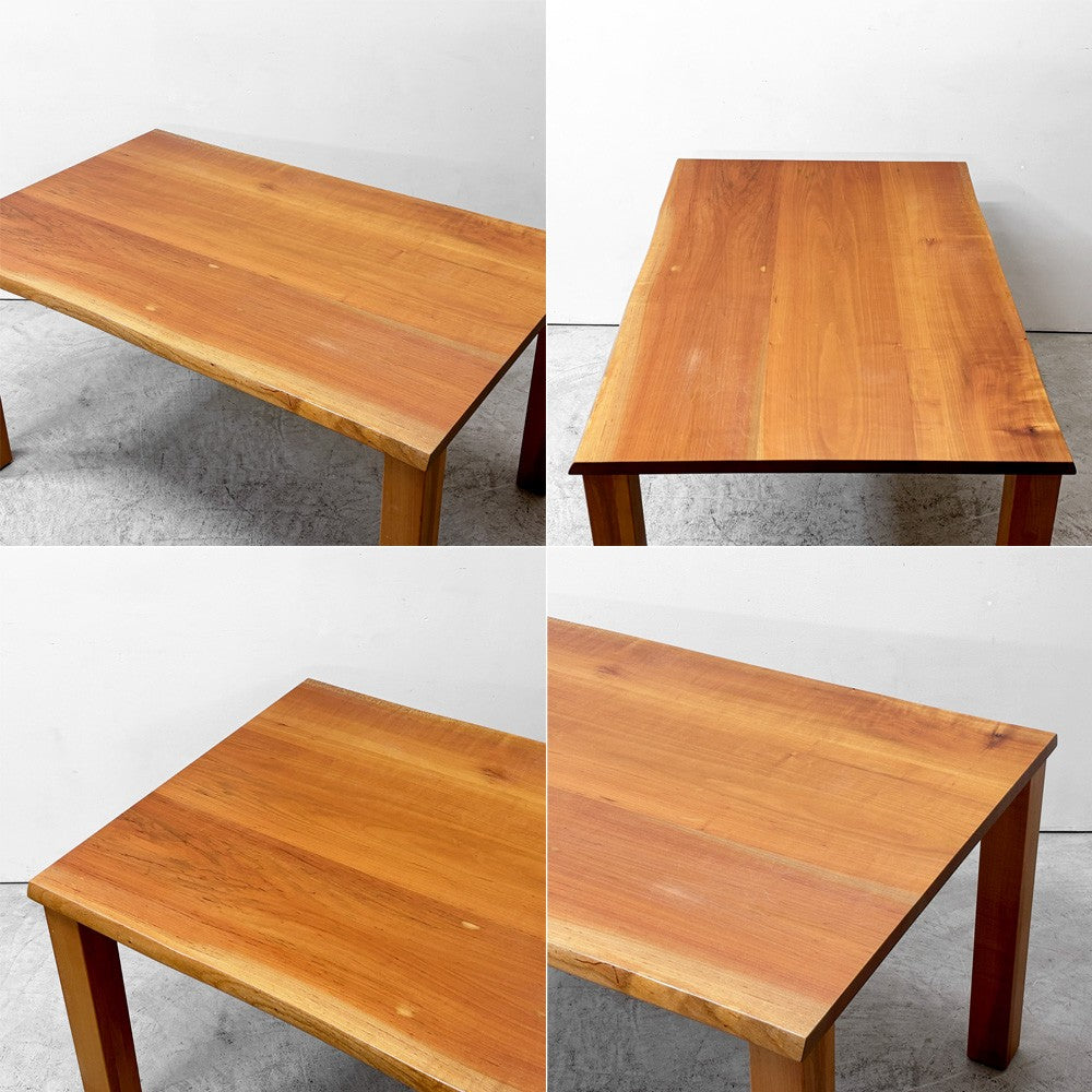 葉山ガーデン 葉山家具 チェリー無垢材 ダイニングテーブル 耳付き W135cm ナチュラルデザイン 国産家具 ●