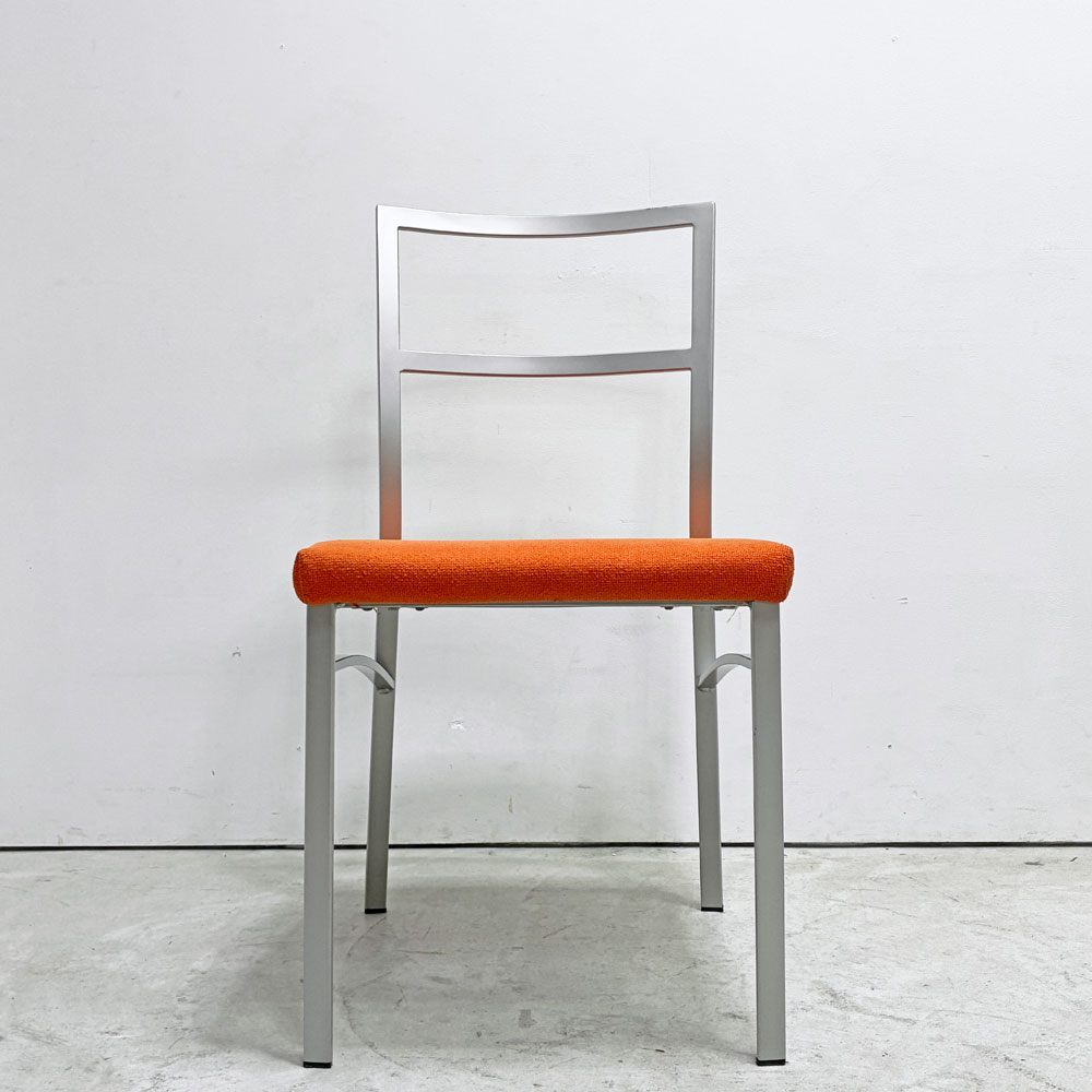 カリガリス Calligaris ダイニングチェア ファブリック スチール オレンジ系 シルバー イタリア モダンスタイル B ●