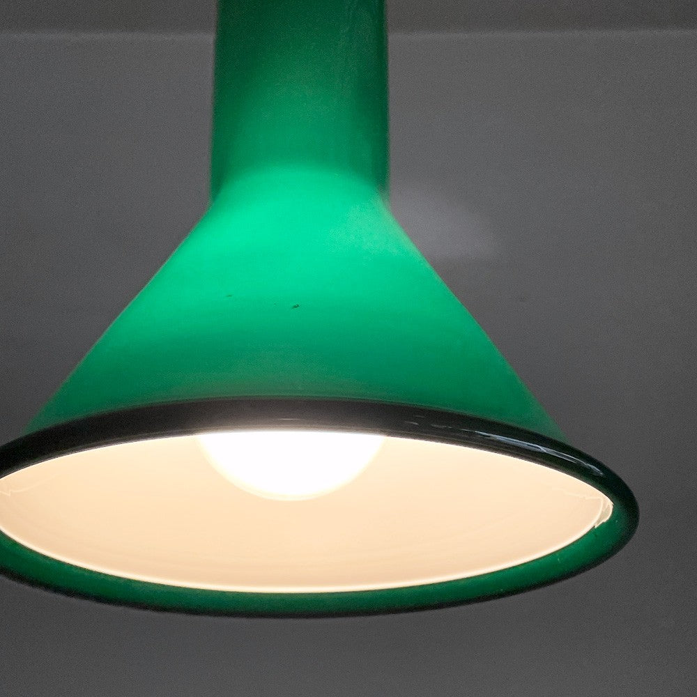 ホルムガード Holmegaard P＆T PENDEL ペンダントライト グリーンガラス 20cm マイケル・バング デンマーク ビンテージ 北欧照明 ■