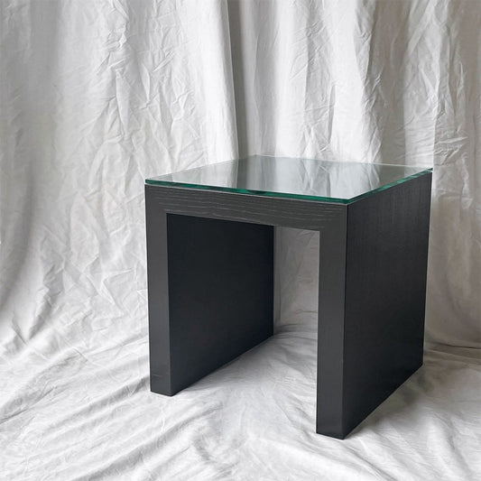 カッシーナイクスシー Cassina ixc ゼン ZEN サイドテーブル アッシュ材 ダークブラウン ガラストップ カトリーヌ・メミ モダンデザイン 廃番 ◇