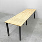 かなでもの KANADEMONO ザ・テーブル THE TABLE デスク ラバーウッド無垢材 W250xD70cm スチール スクエアバーレッグ ブラック B 〓