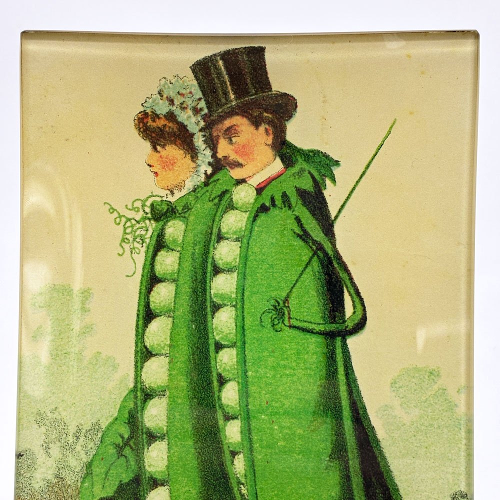 ジョンデリアン JOHN DERIAN デコパージュプレート エンドウ豆の夫妻 Peas in a Pod Mini-Tray 飾り皿 ニューヨーク H.P.FRANCE 取扱 ●