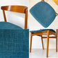 デンマークビンテージ Danish Vintage チーク材 ダイニングチェア ハーフアーム プライウッド ファブリック 北欧家具 A ★