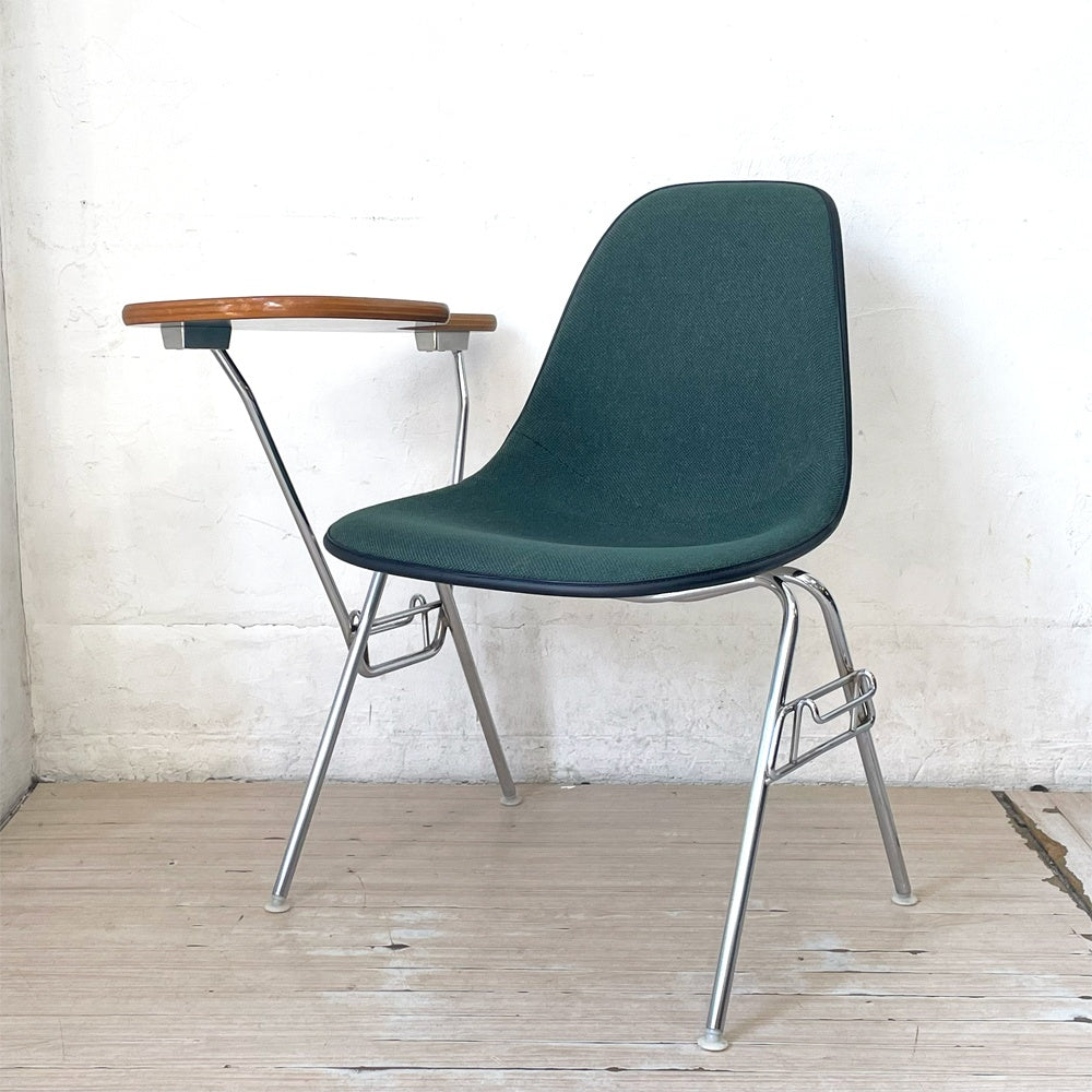 ハーマンミラー Herman Miller サイドシェルチェア セカンド 2nd ビンテージ アプホルスター スクールベース スタッキングベース 肘掛けテーブル付 イームズ ミッドセンチュリー I ★