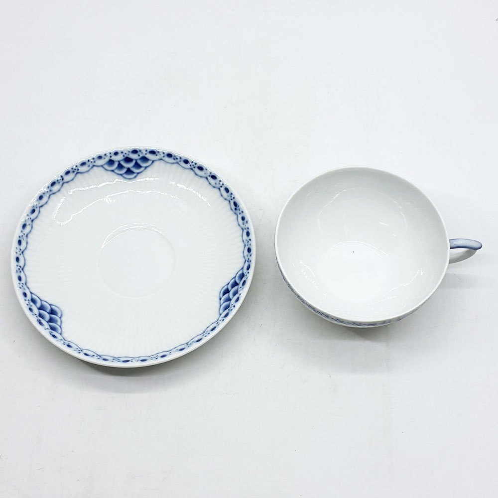 ロイヤルコペンハーゲン ROYAL COPENHAGEN プリンセス ティーカップ&ソーサー 220ml C&S デンマーク 北欧食器 F ●