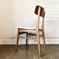 デンマークビンテージ Danish Vintage チーク材×オーク材 ダイニングチェア ファブリック座面 オフホワイト系 北欧家具 talo取扱 ◎