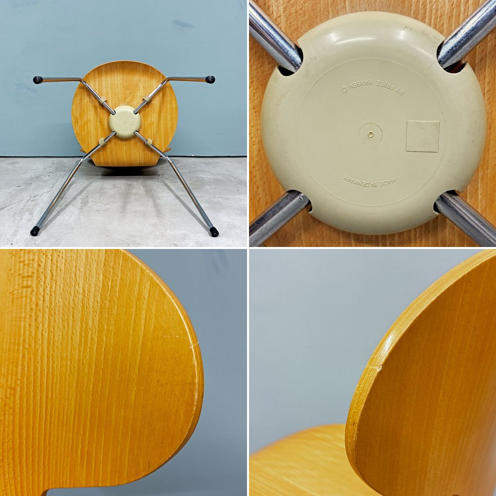 フリッツハンセン Fritz Hansen 3101 アリンコチェア アントチェア 4本脚 ナチュラルビーチ ラッカー仕上げ アルネ・ヤコブセン K ◎