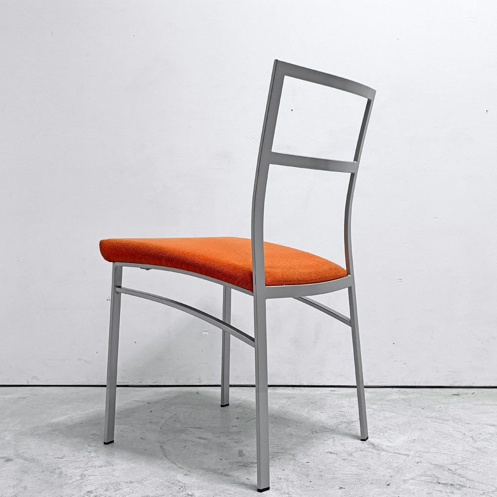 カリガリス Calligaris ダイニングチェア ファブリック スチール オレンジ系 シルバー イタリア モダンスタイル A ●