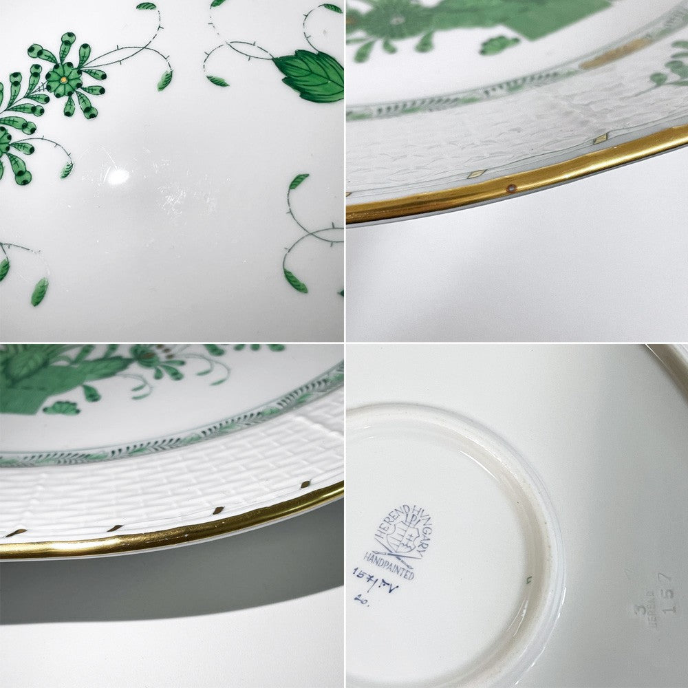 ヘレンド HEREND HVNGARY インドの華 プレート 5枚セット Φ30cm ハンドペイント 白磁食器 ハンガリー ●