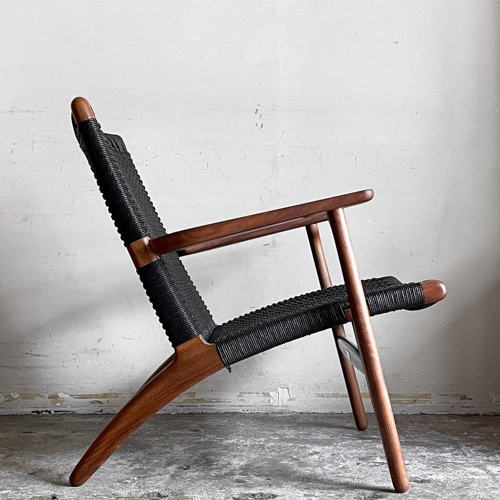カールハンセン＆サン Carl Hansen & Son CH25 イージーチェア ラウンジチェア ウォールナット材 ブラックペーパーコード ハンス・J・ウェグナー デンマーク 北欧家具 ■
