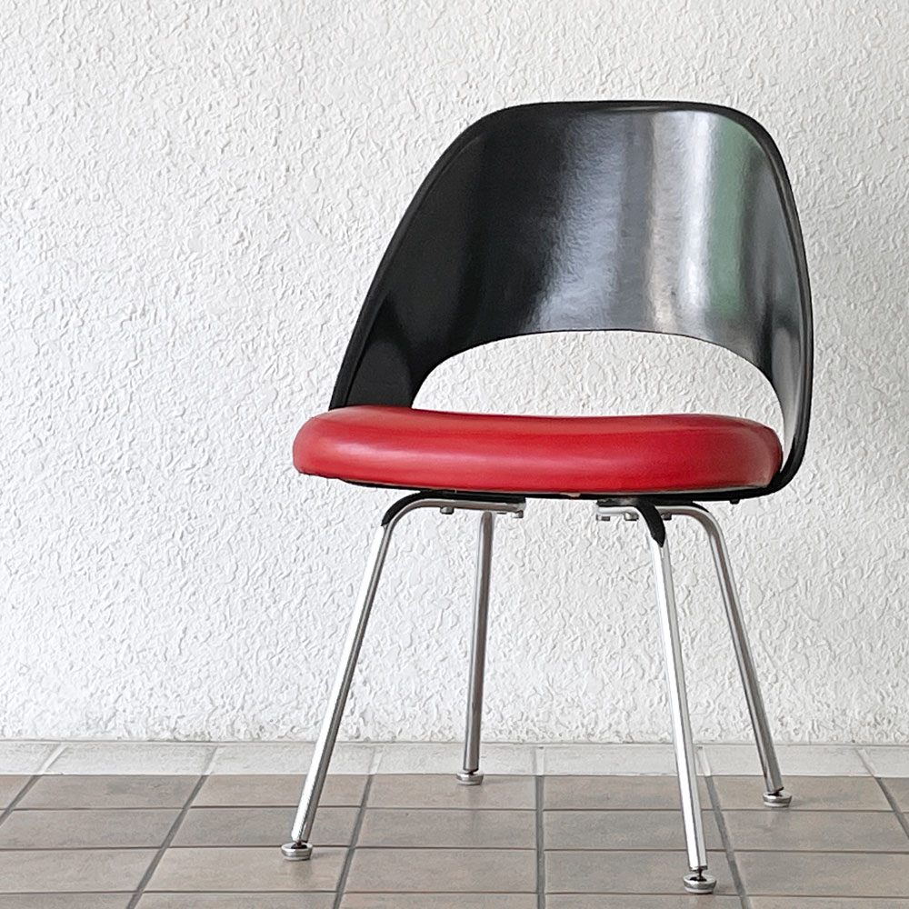ノル Knoll エーロ・サーリネン Eero Saarinen エグゼクティヴ #72 サイドチェア FRPシェル PVCシート メタルベース 50-60's ビンテージ IBM納入品 希少 ◇