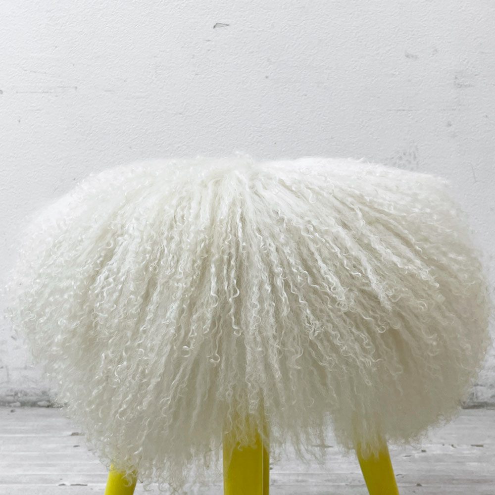 マウントハリ Mt.Hari モンスタースツール MONSTER STOOL シープファー アッシュ材 ホワイト×イエロー ●