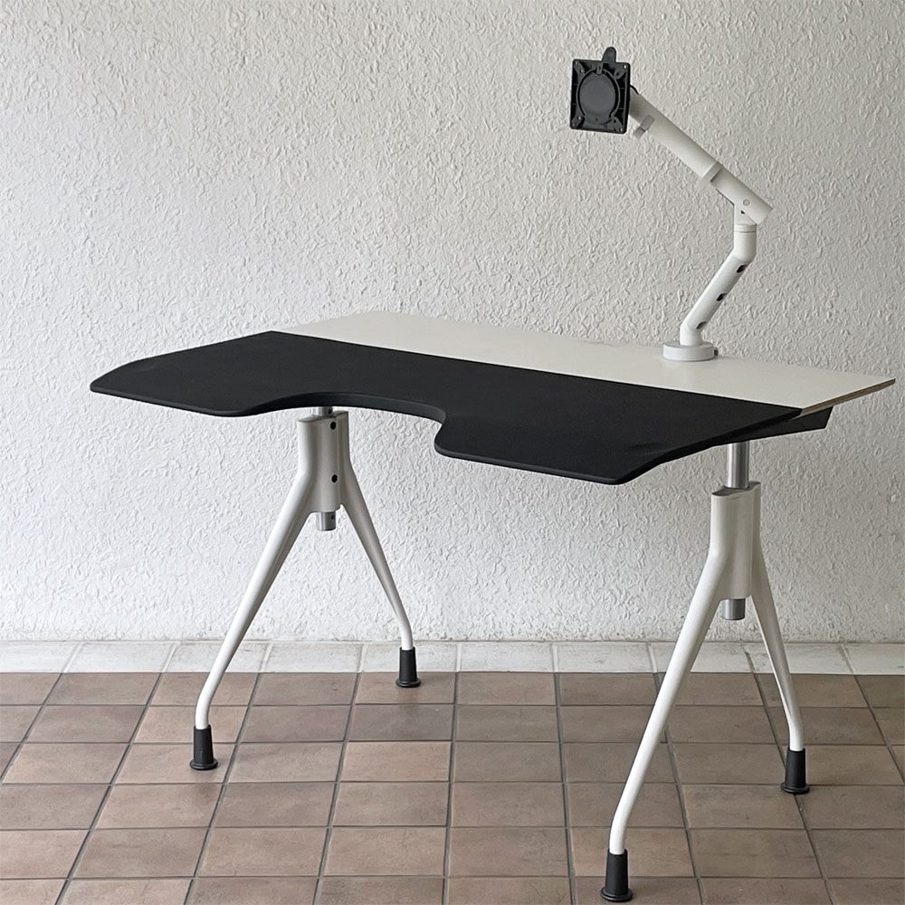 ハーマンミラー Herman Miller エンベロップデスク Envelop Desk スライド天板 & 高さ調節機能 ビル・スタンフ ジェフ・ウェバー モニターアーム パソコンデスク 取扱説明書・組み立て説明書付  ◇