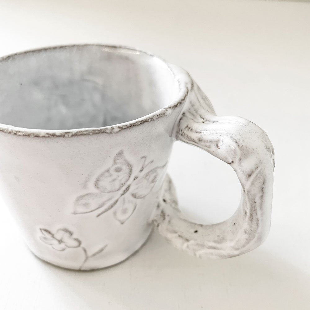 アスティエ・ド・ヴィラット Astier de Villatte フルール Fleurs コーヒーカップ スズラン H7cm ナタリー・レテ フランス 定価￥23,760- ◎