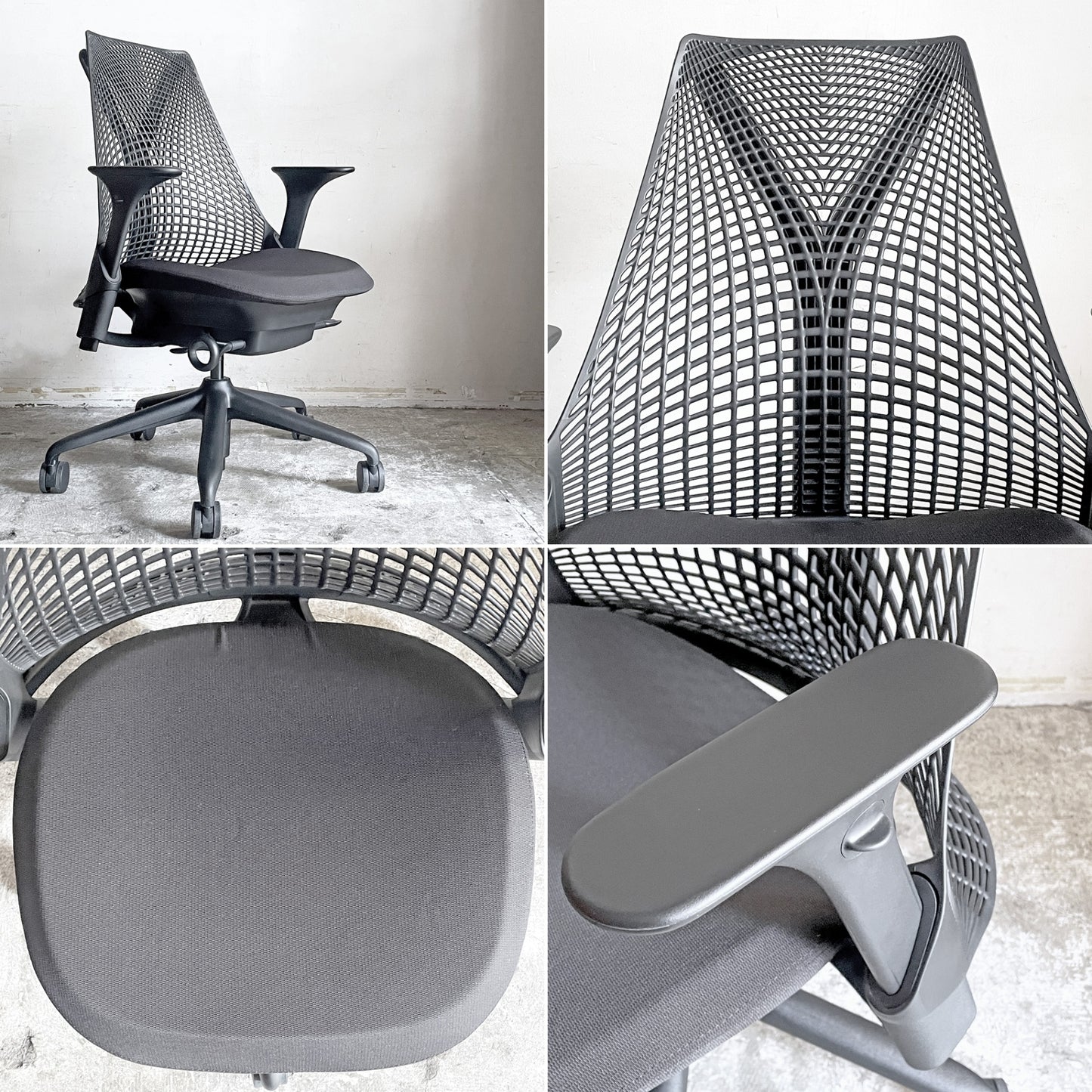 ハーマンミラー HermanMiller セイルチェア SAYL Chair ブラック サスペンションミドルバック アジャスタブルアーム イヴ・ベアール ■