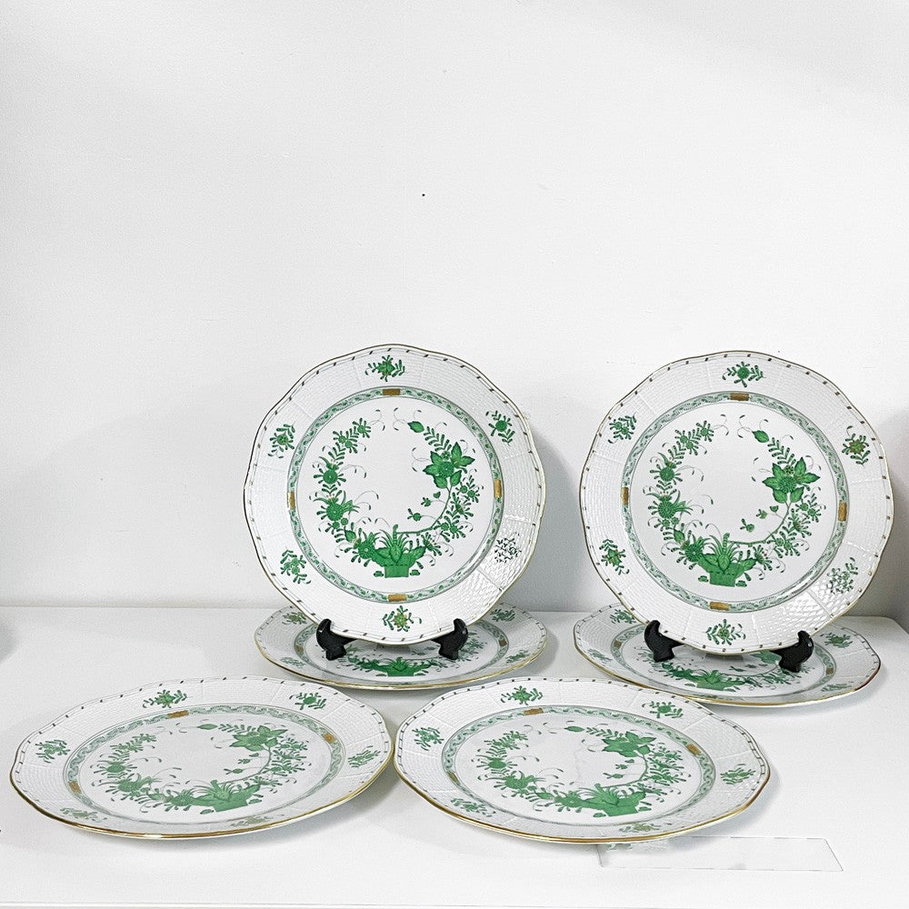 ヘレンド HEREND HVNGARY インドの華 プレート 6枚セット Φ30cm ハンドペイント 白磁食器 ハンガリー ●