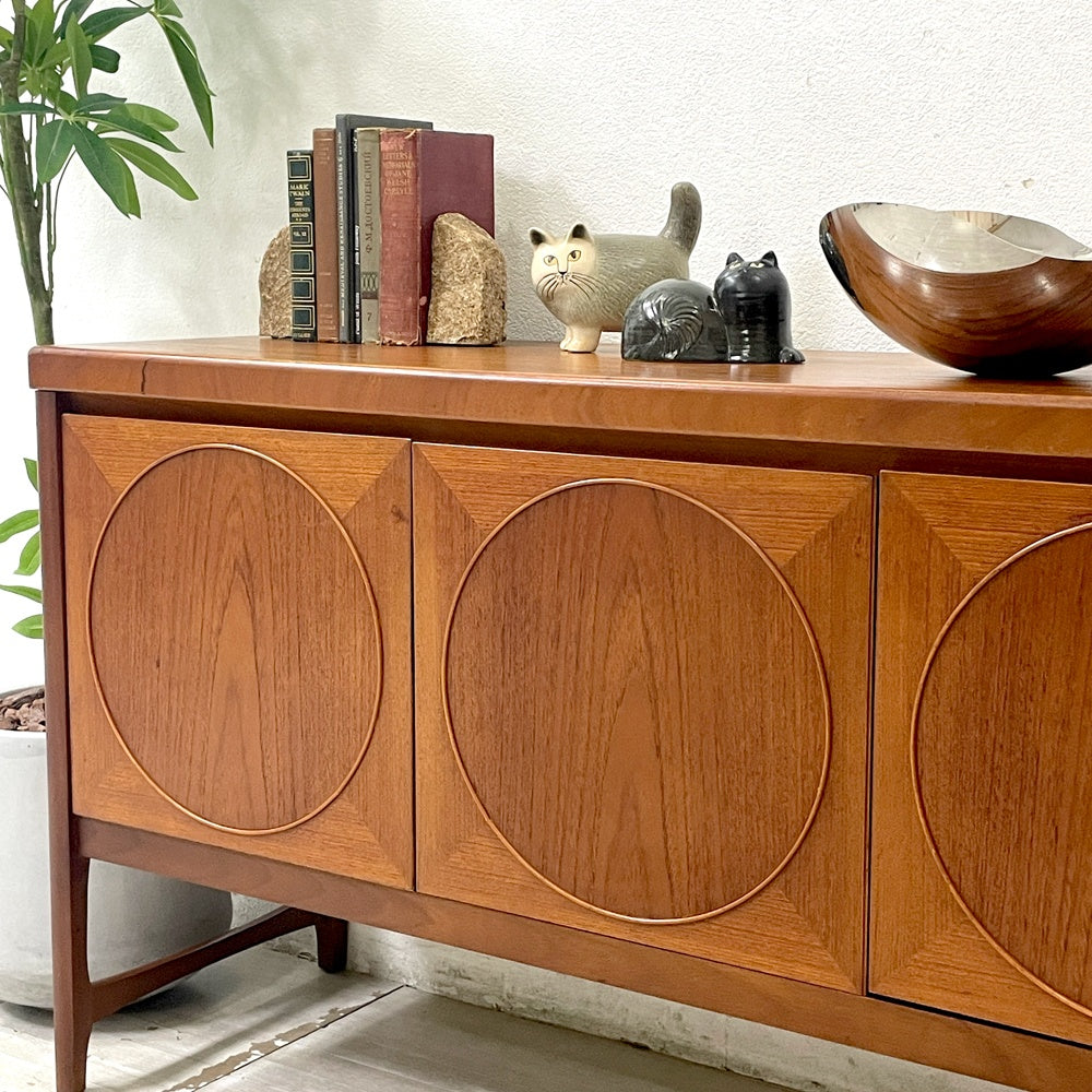 ネイサンファニチャー Nathan Furniture サークルズ サイドボード Circles Sideboard チーク材 Patrick Lee W183cm 北欧スタイル ビンテージ 英国 ●