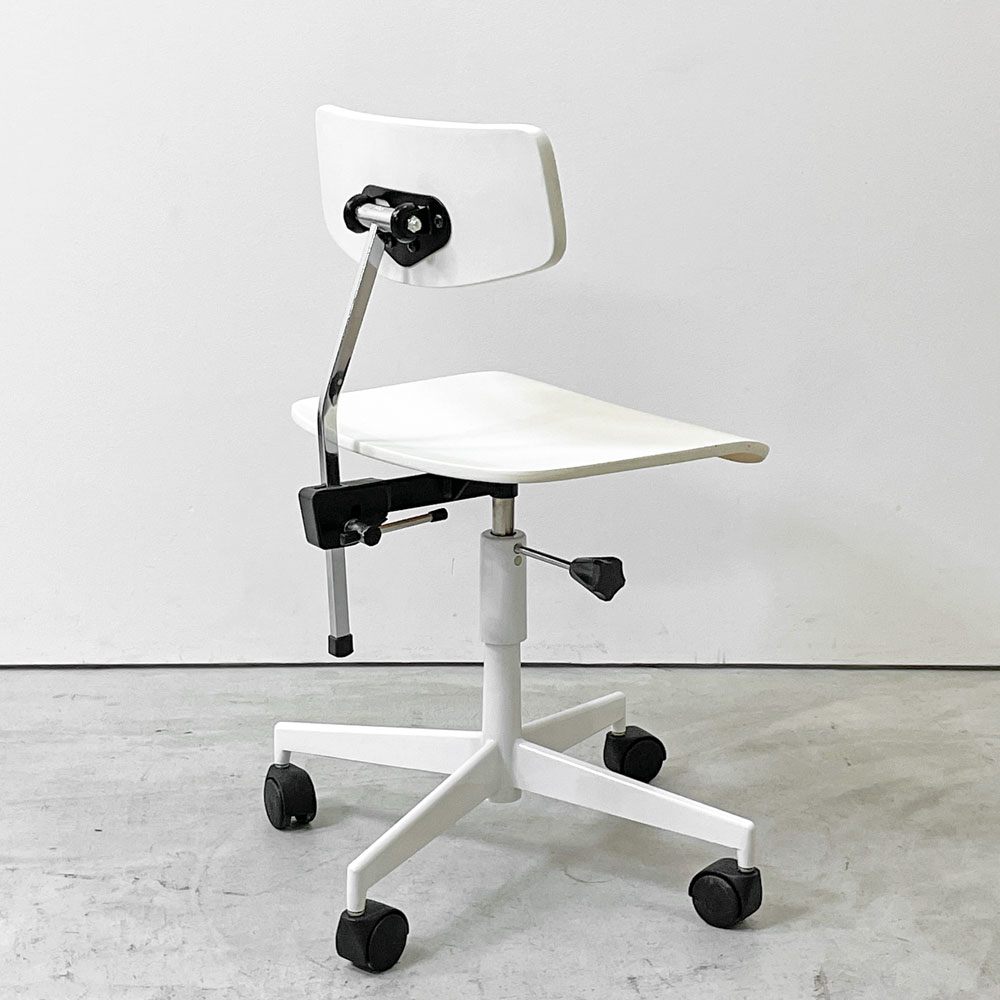 ラボファ Labofa デスクチェア オフィスチェア プライウッド ホワイト ダブルホイール 高さ調整可 デンマーク製 北欧家具 ●