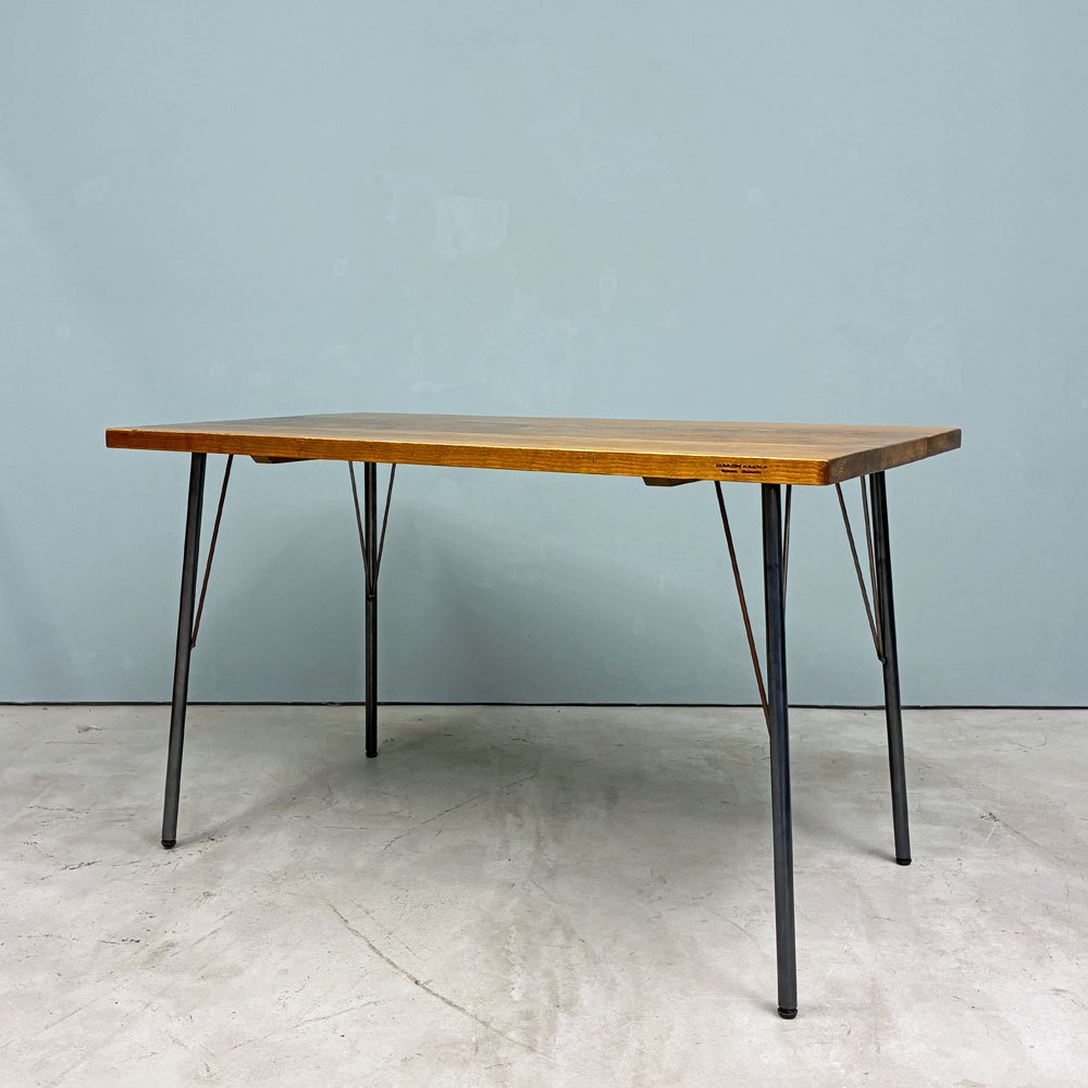 カントリーキノカ COUNTRY KINOKA 無垢集成材×アイアンレッグ LDテーブル W110cm H65cm インダストリアルデザイン オーダーメイド ◎