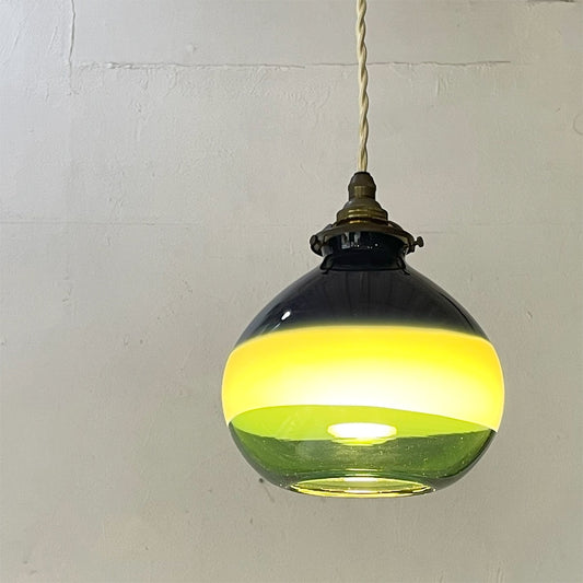 スタジオプレパ STUDIO PREPA ブロウランプ Blow Lamp 3色 ペンダントライト ネイビー×クリーム×グリーン 吹きガラス ★